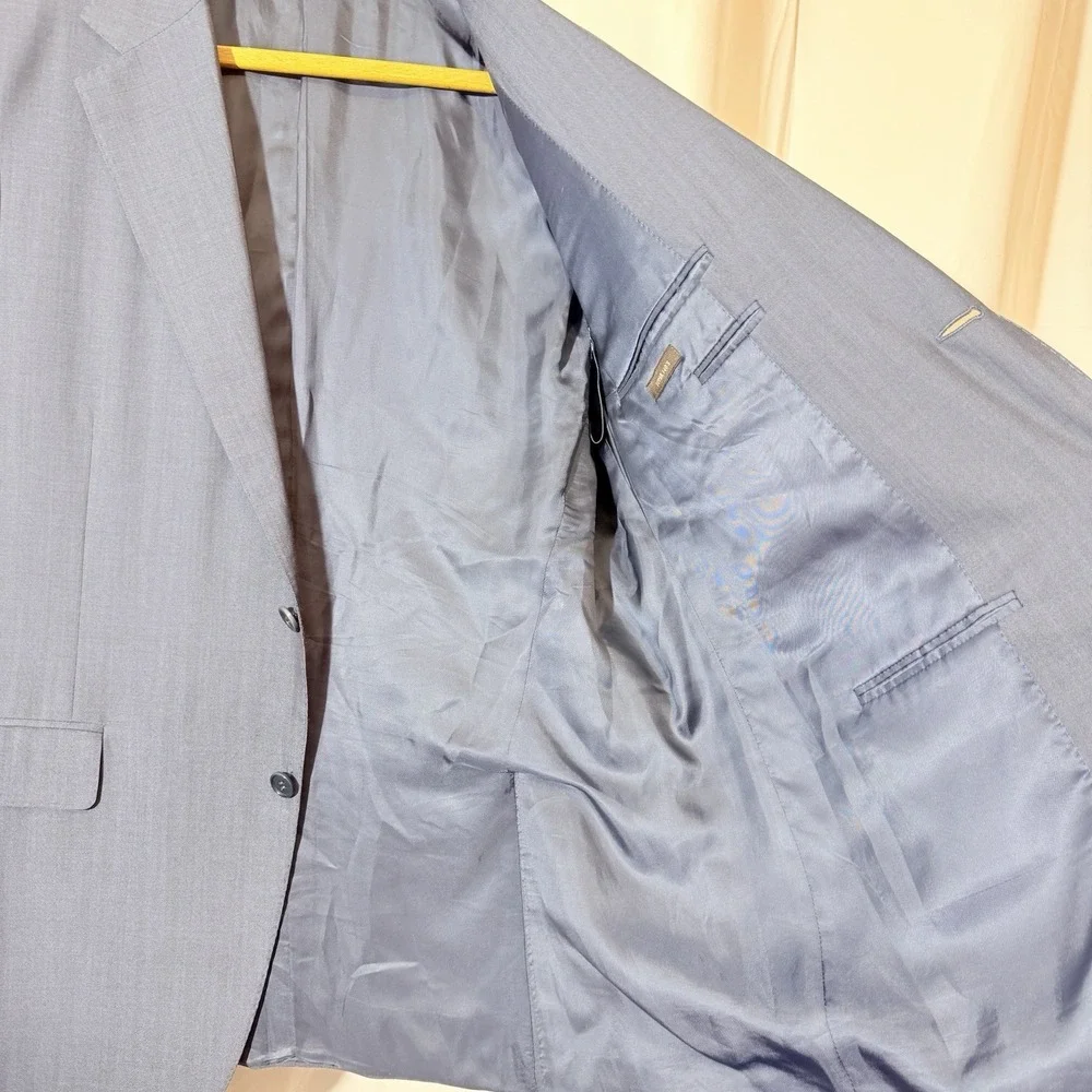 Canali Super 140's Men's Blazer Suit Wool Made In Italy 35R US Blue